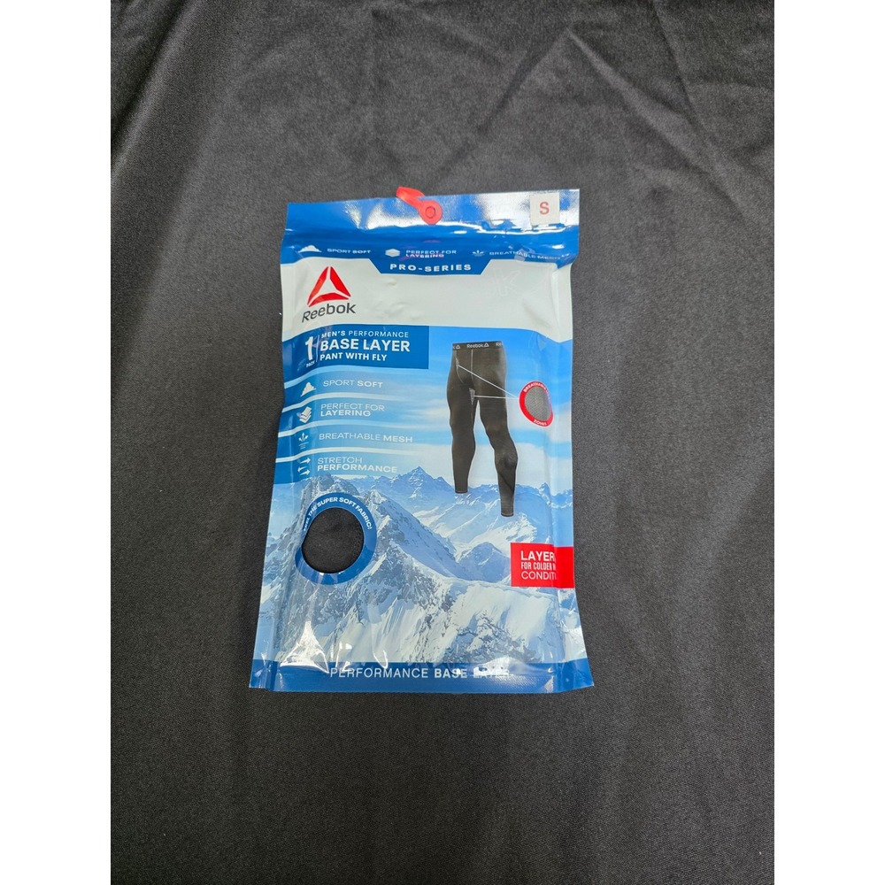 Reebok Mens Pro-Series Performance Base Layer Pant Fly Black S RDM213BLP05001